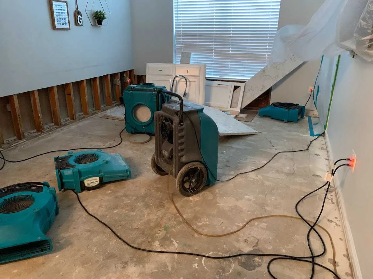 Dehumidifier in flood-cut room for Water Extraction & Removal in Oatfield